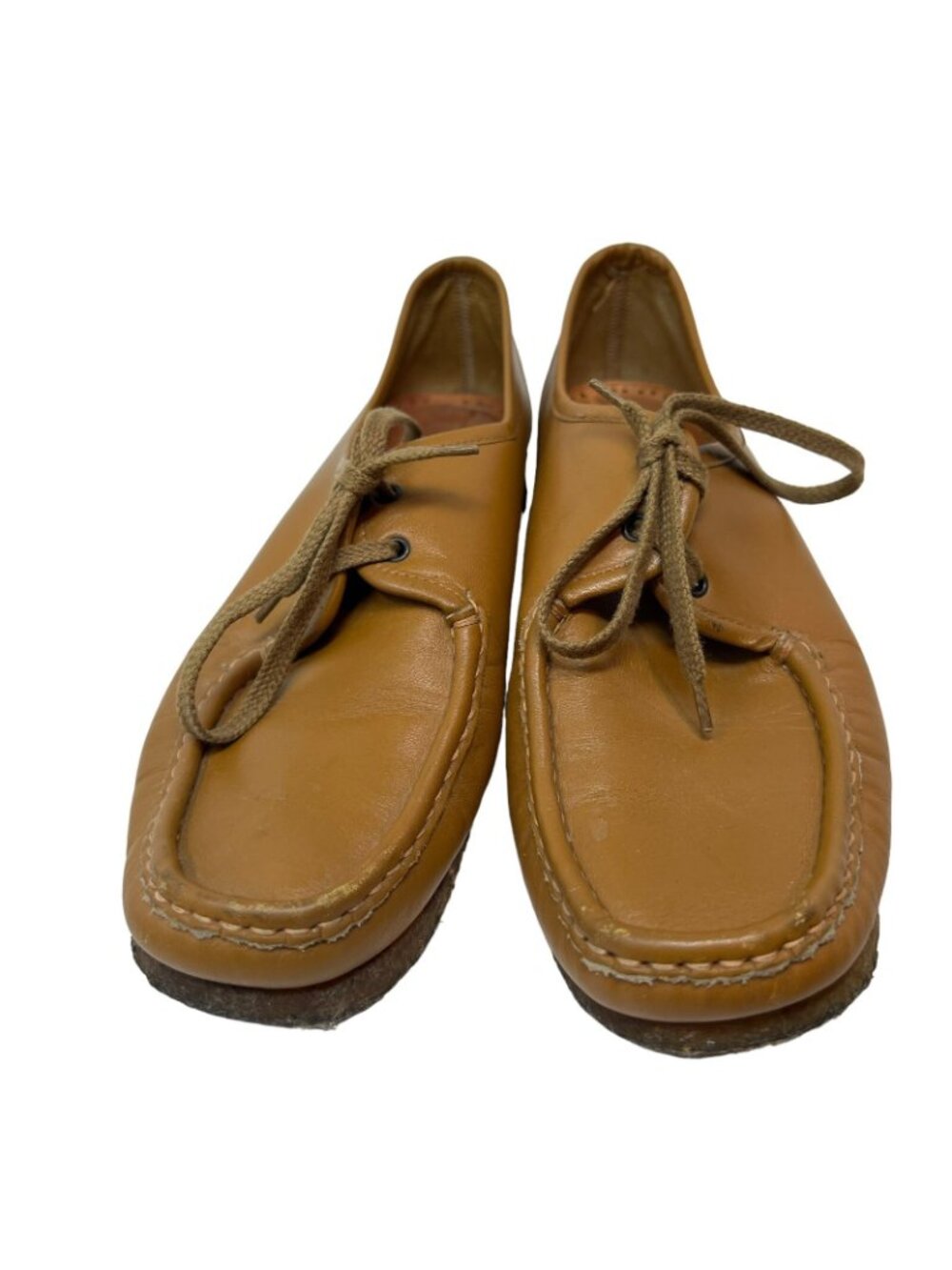 Deerskin Trading Post Women's 7.5 Vintage Brown Leather Shoes Lace Up Loafers - Picture 8 of 11
